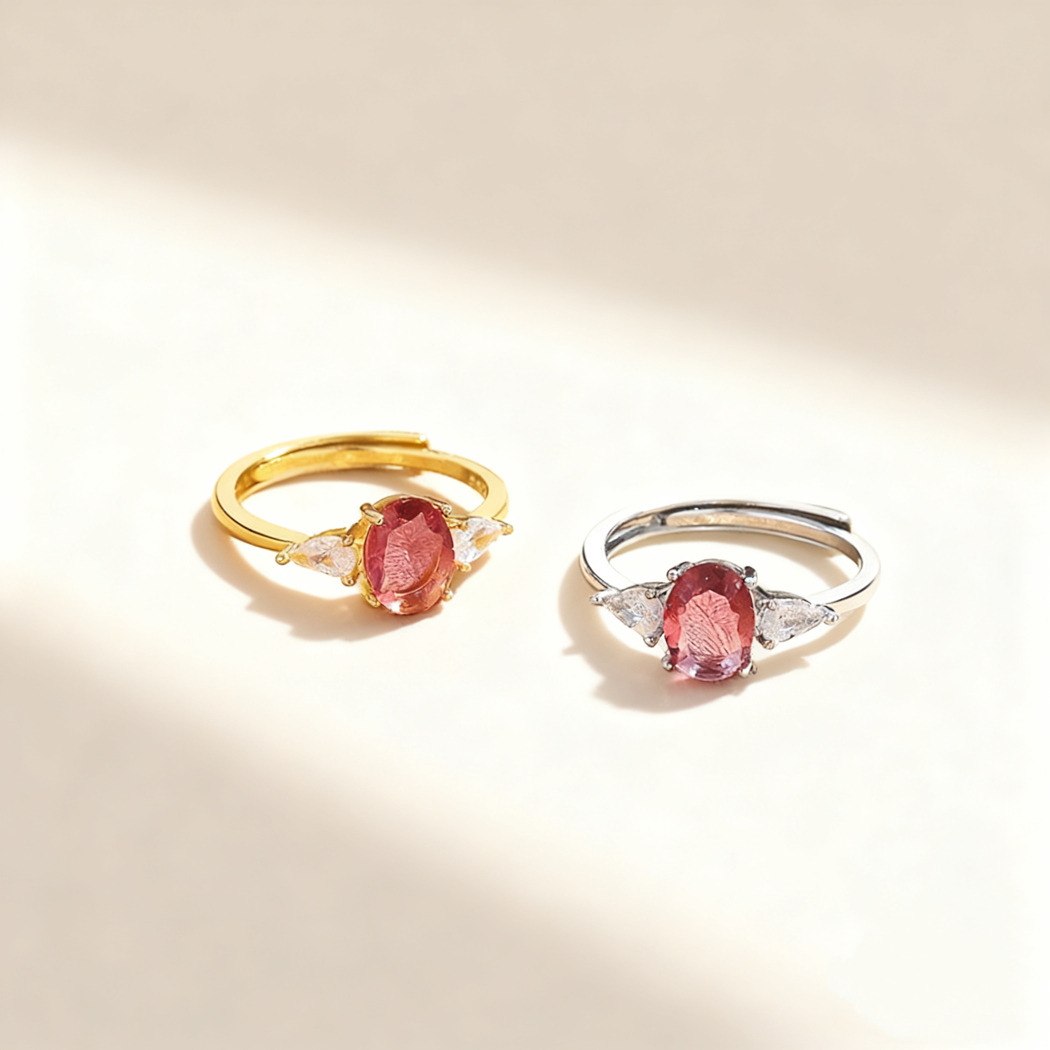Oval-Cut Crystal Ring