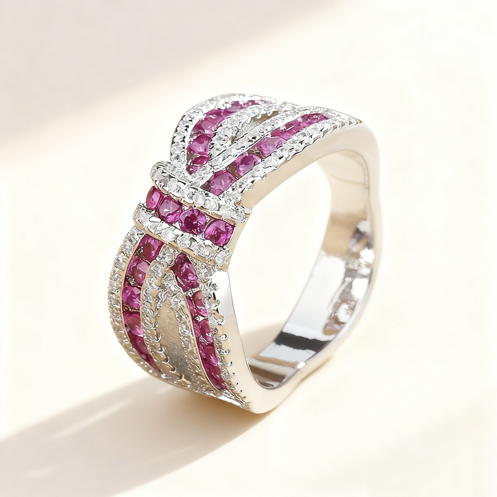 Pavé Amethyst & Diamond Bow Ring
