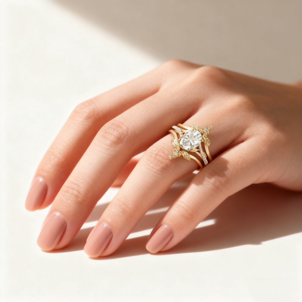 Gold Flower Stackable Ring Set