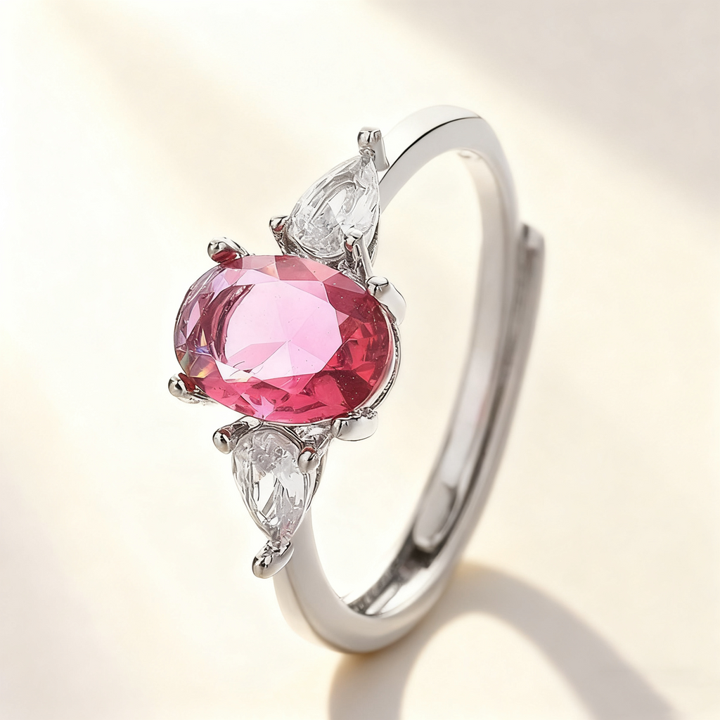 Oval-Cut Crystal Ring