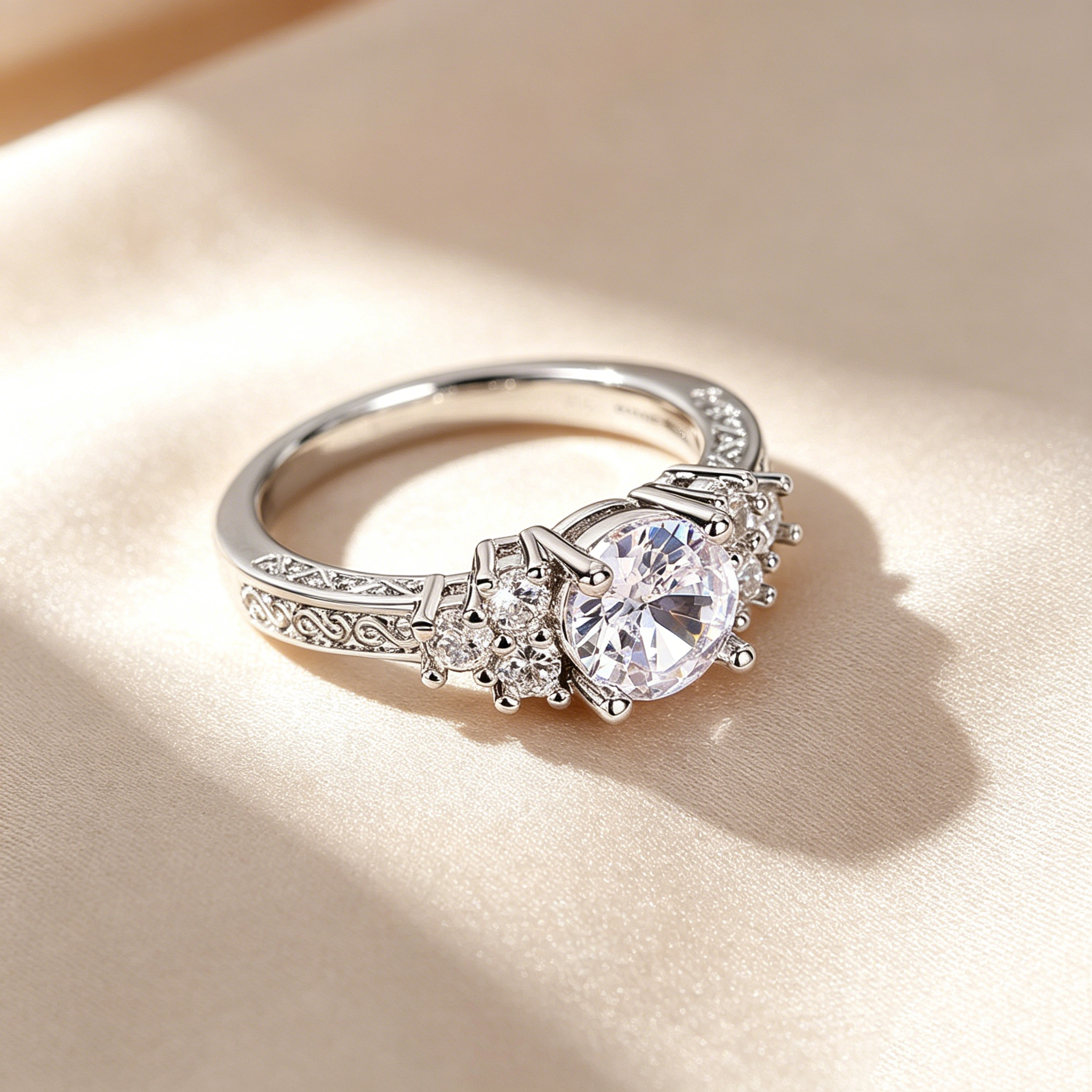 Light Luxury Sparkle Moissanite Ring Set