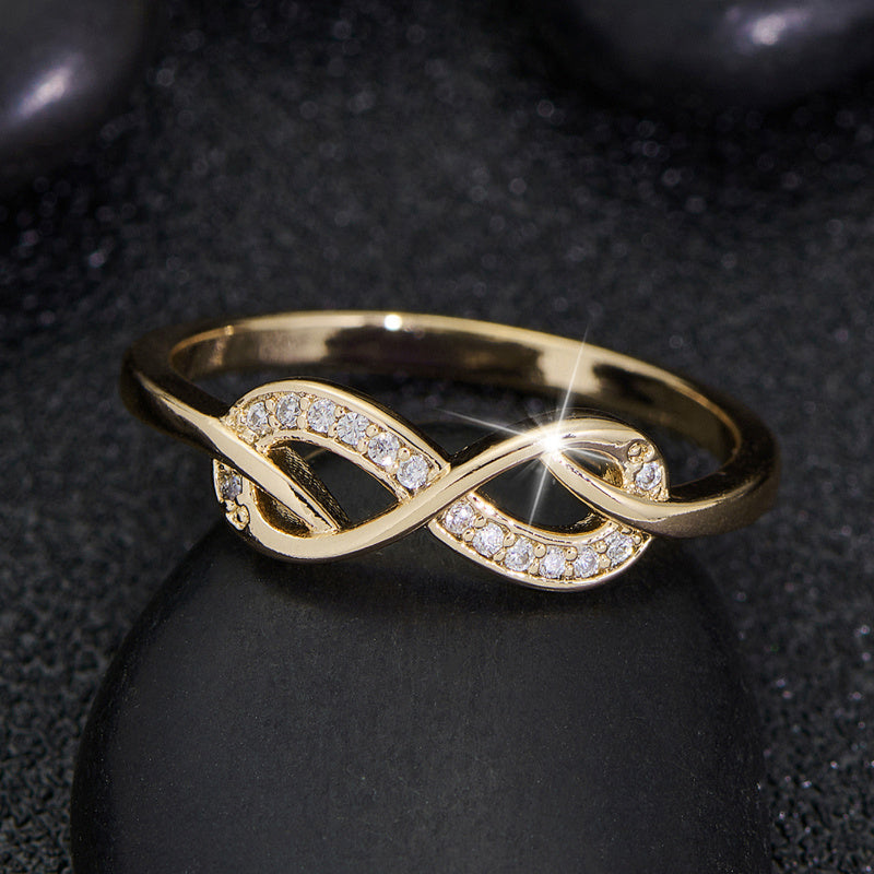 Lysette Crystal Infinity Ring | Gold