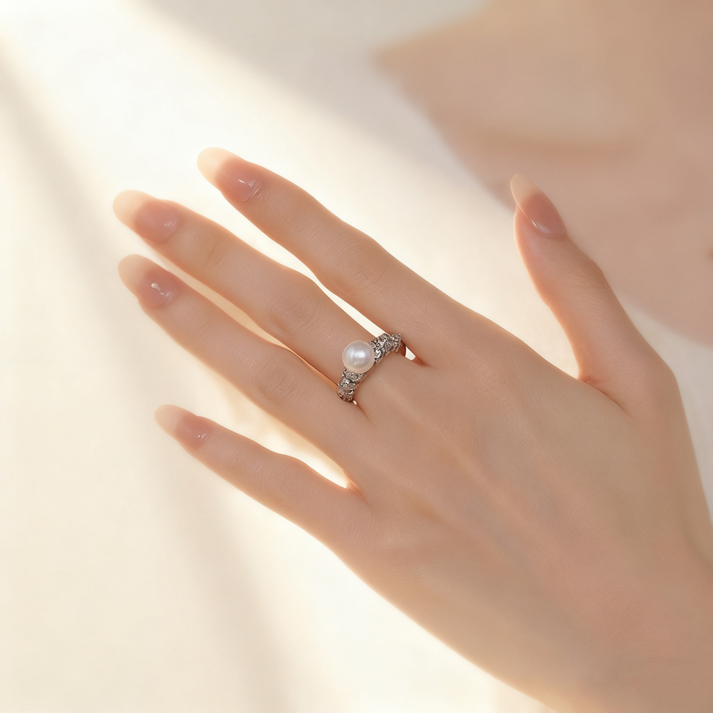 Pearl Diamond Ring