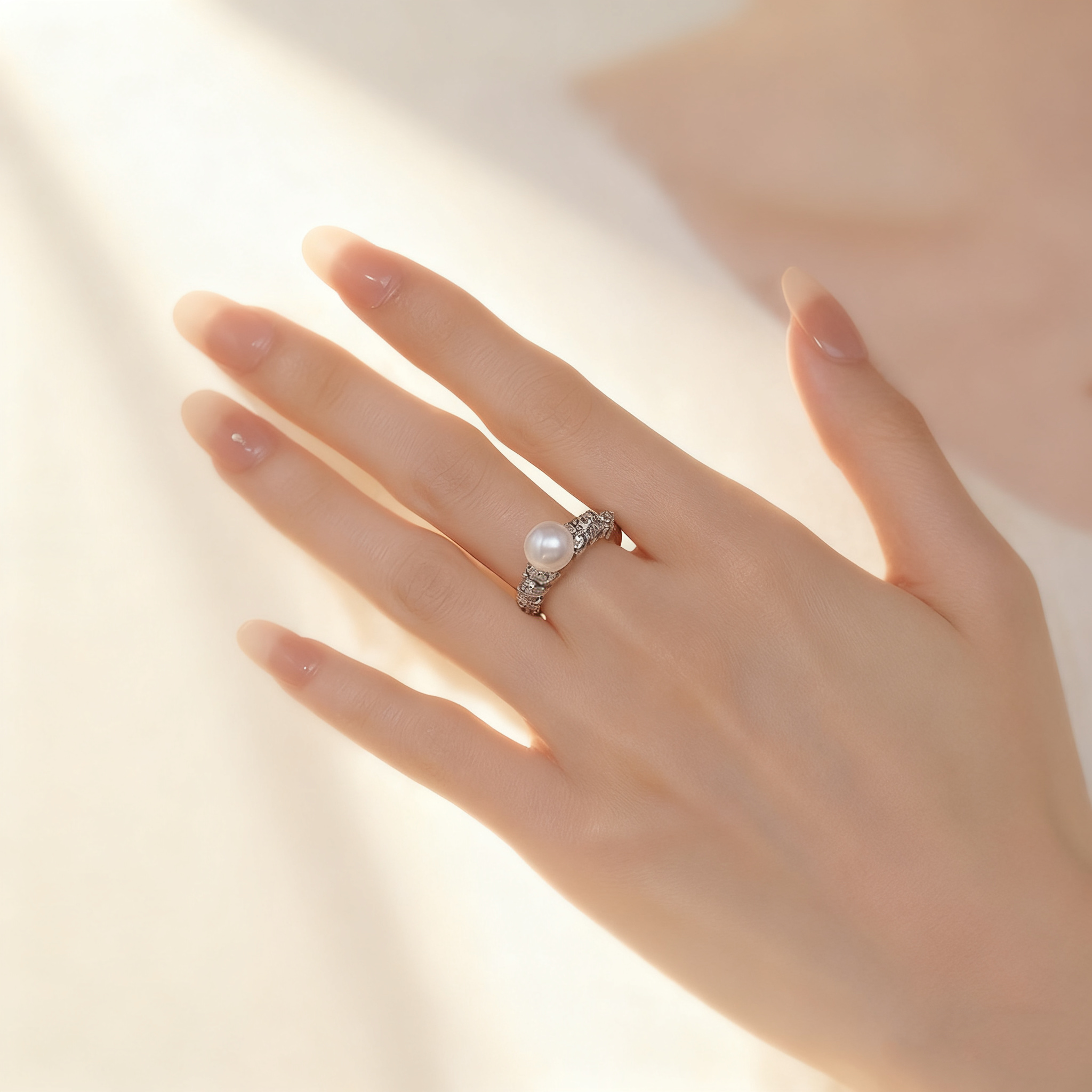 Pearl Diamond Ring