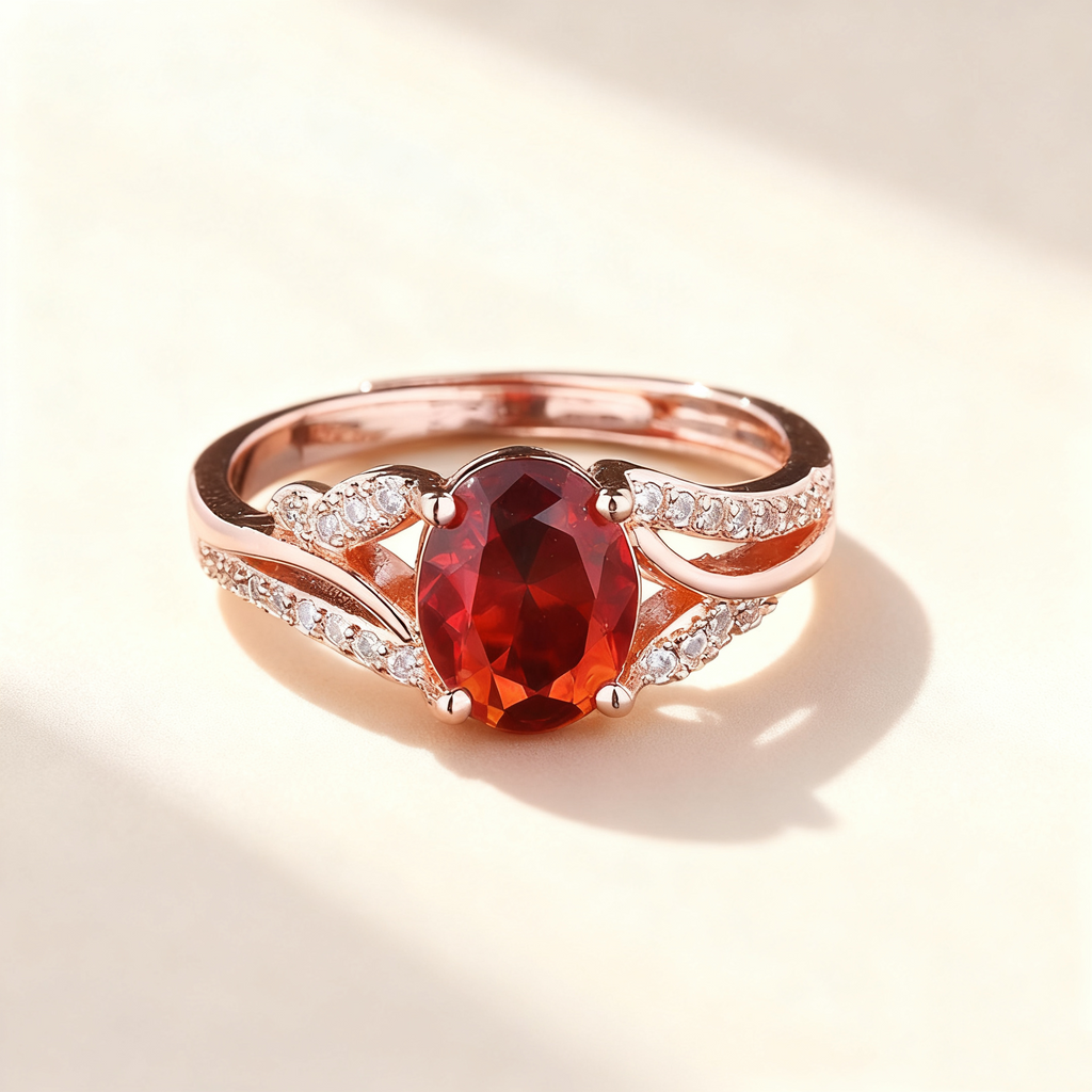 Red Ruby & Pavé Ring