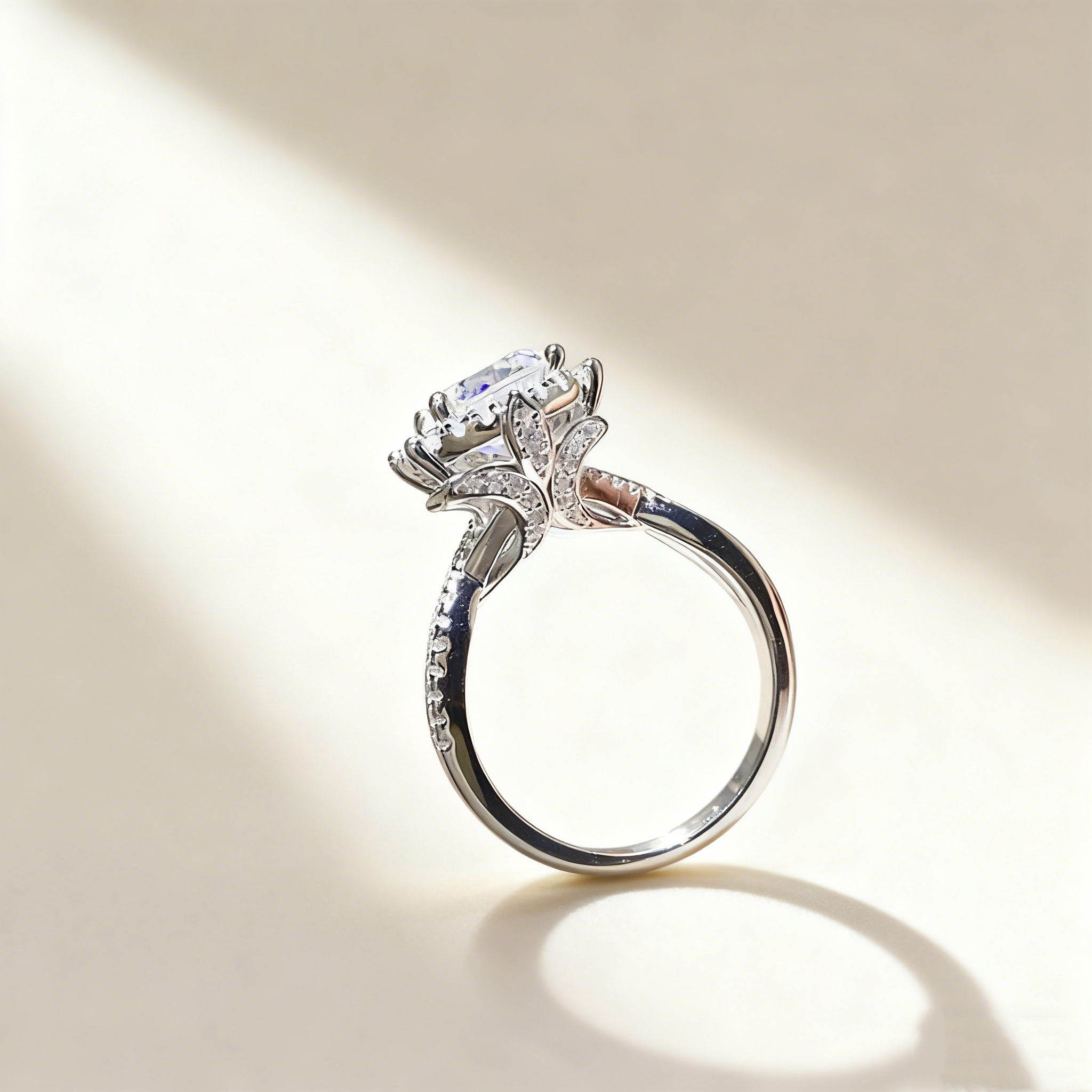 Royal Manor D Color Moissanite Ring
