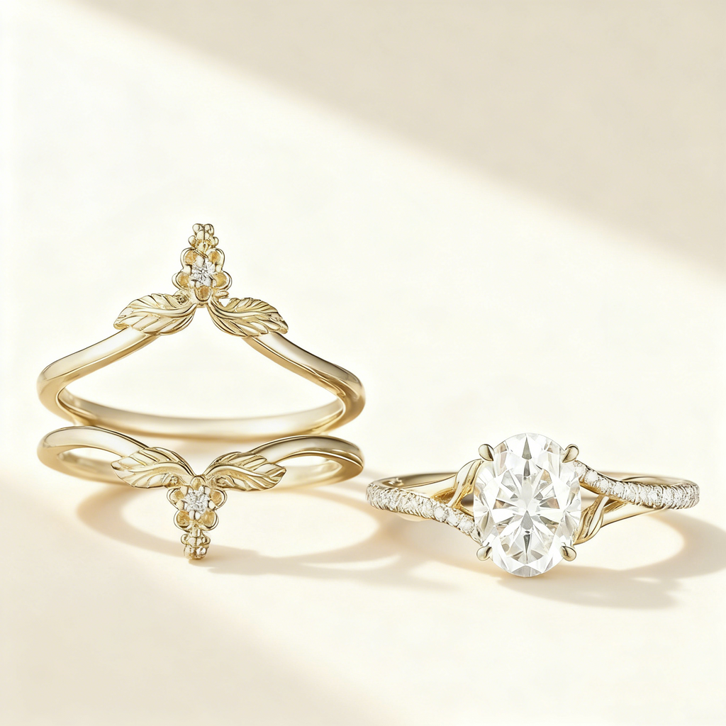 Gold Flower Stackable Ring Set