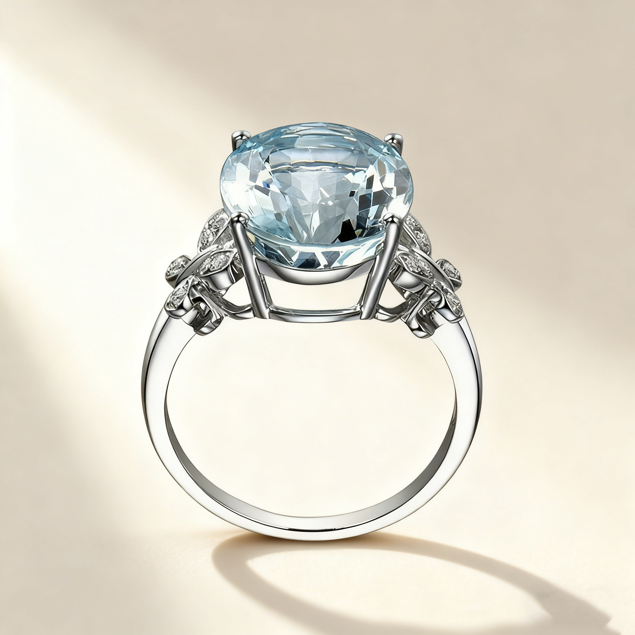 Blue Sapphire Diamond-Accented Butterfly Ring
