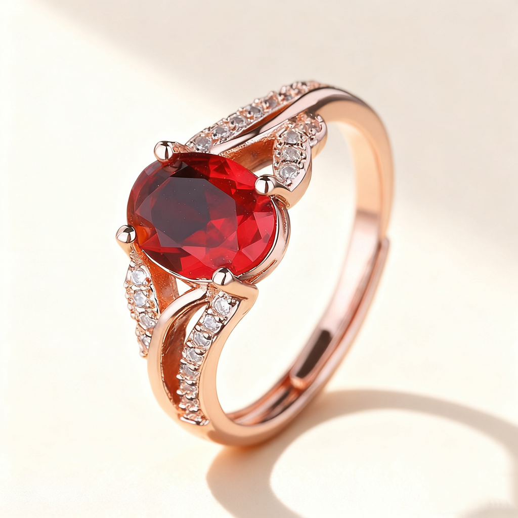 Red Ruby & Pavé Ring