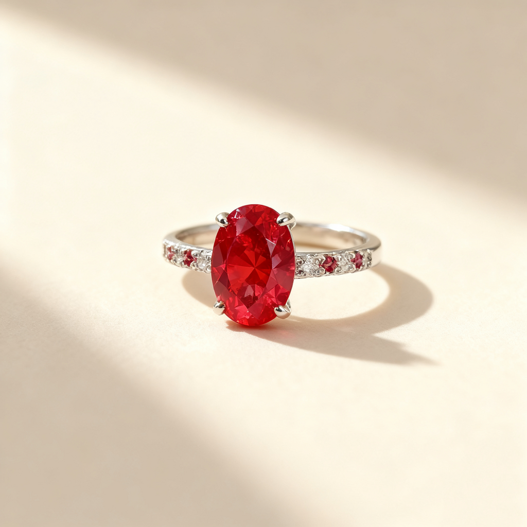 Ruby & Sapphire Pavé Ring Set