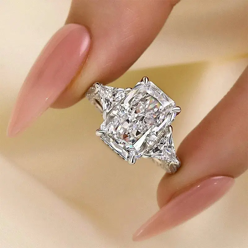 Radiant-Cut Three-Stone Vintage Ring