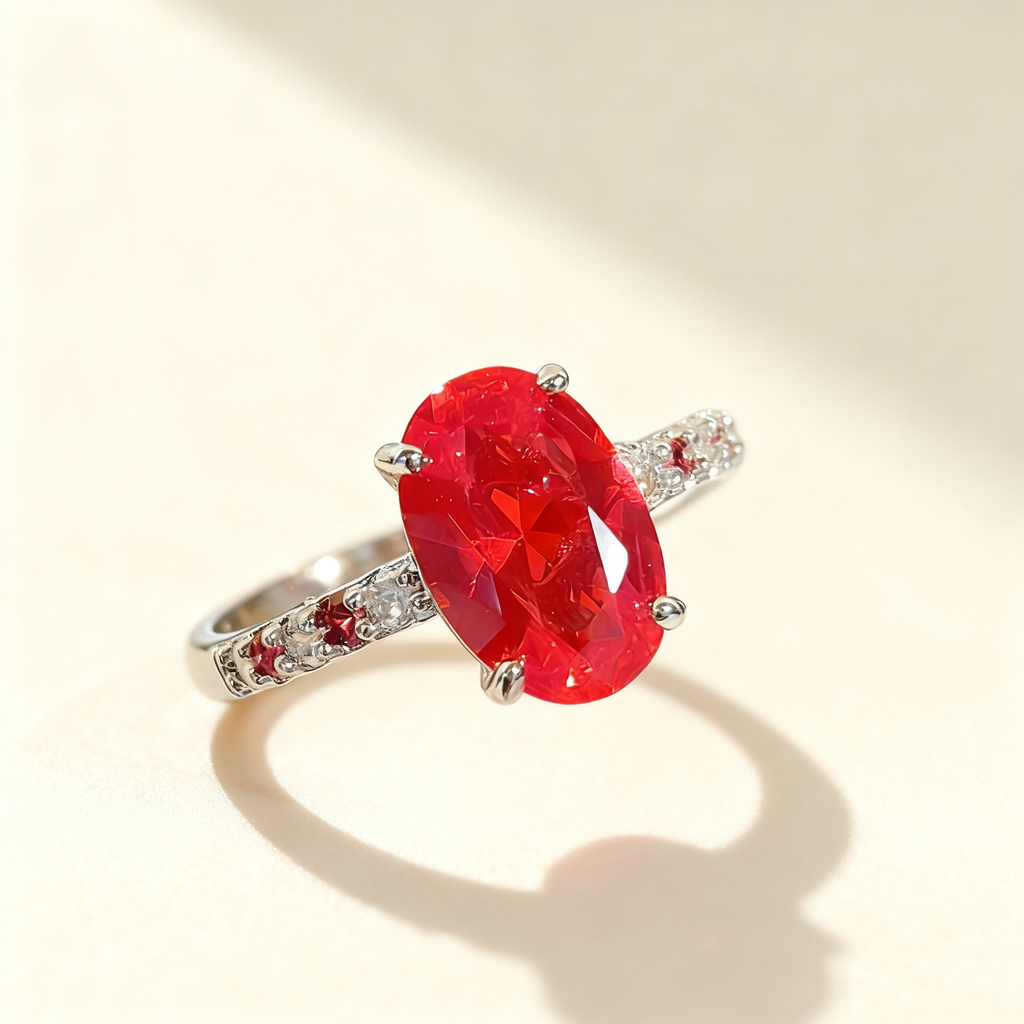 Ruby & Sapphire Pavé Ring Set