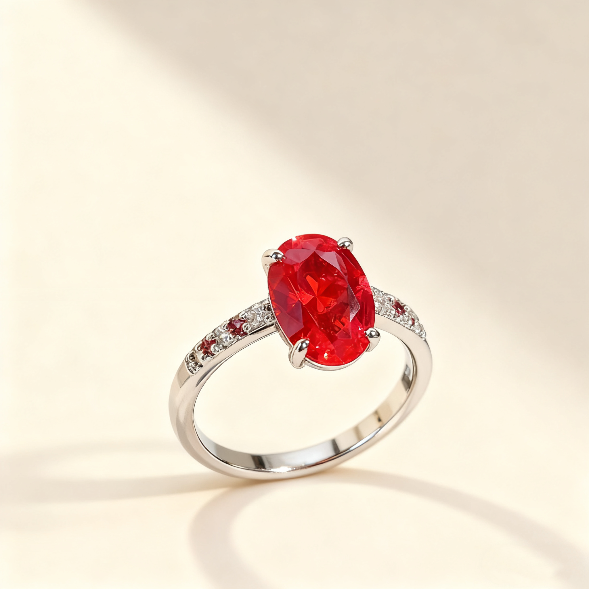 Ruby & Sapphire Pavé Ring Set