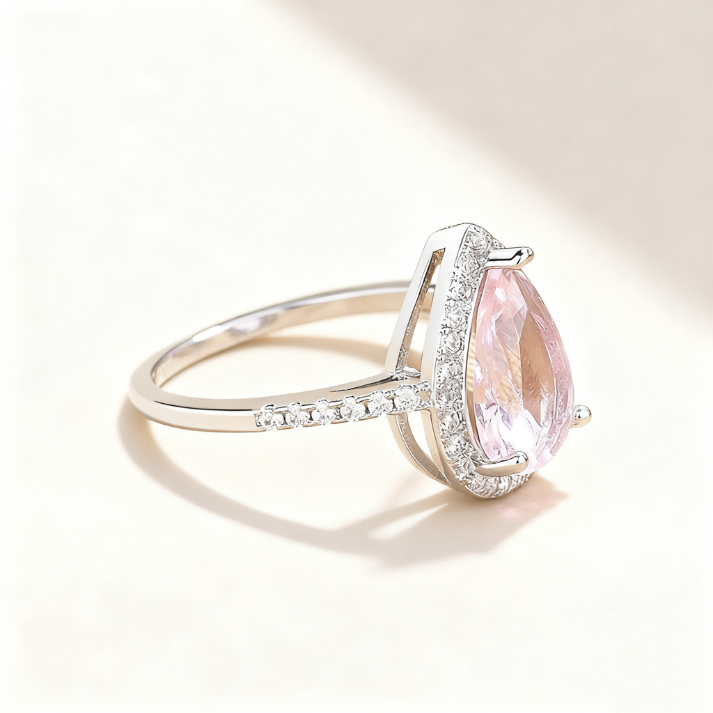 Pink Crystal Pavé Ring