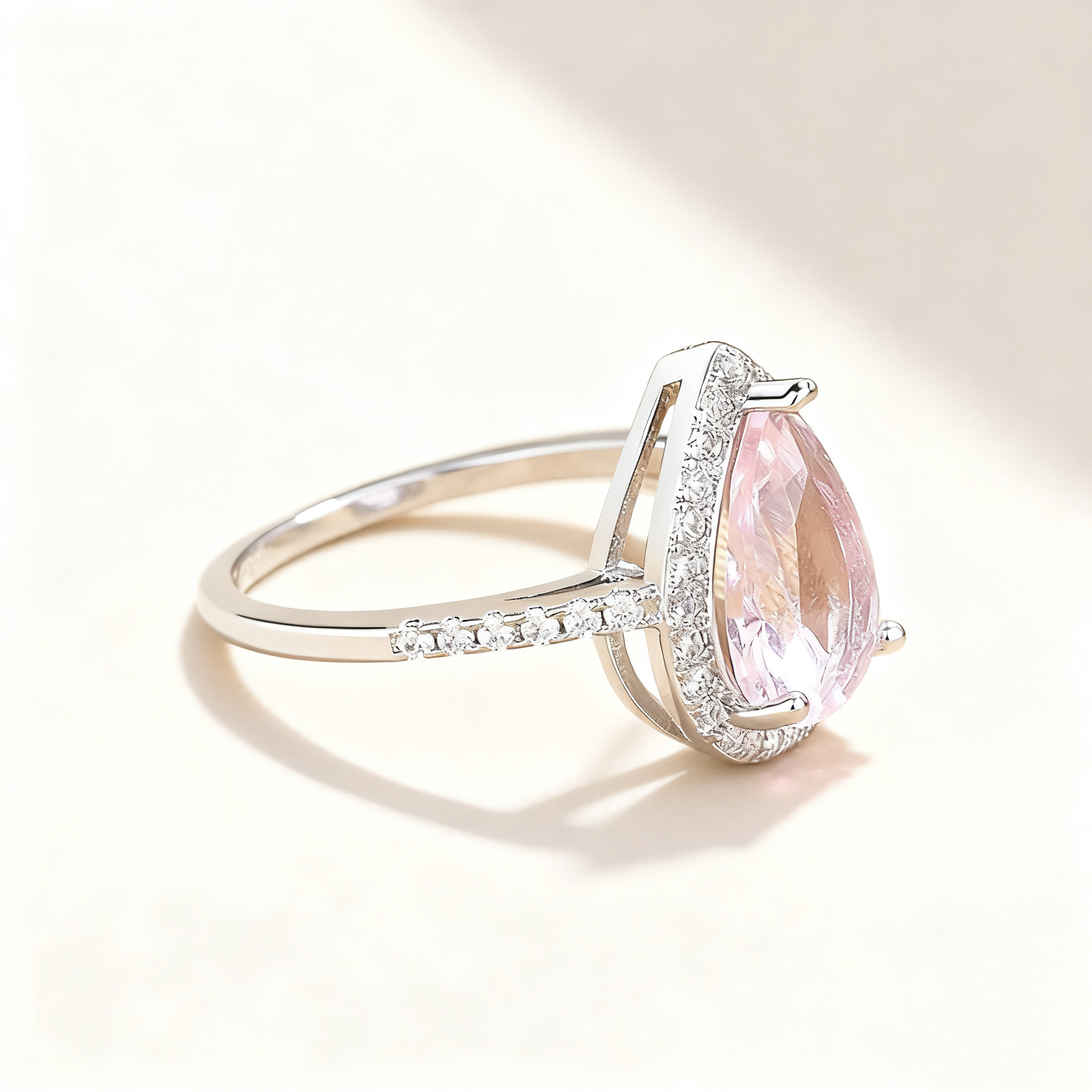 Pink Crystal Pavé Ring