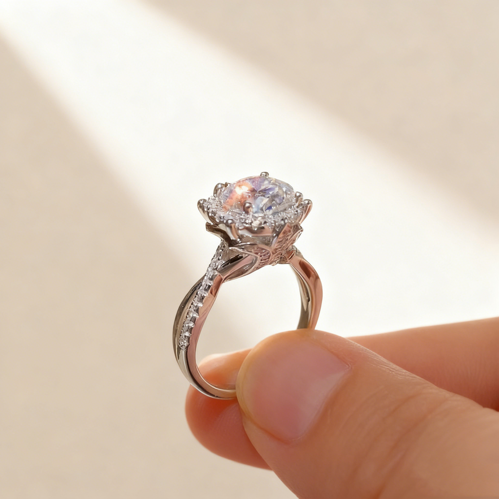 Royal Manor D Color Moissanite Ring