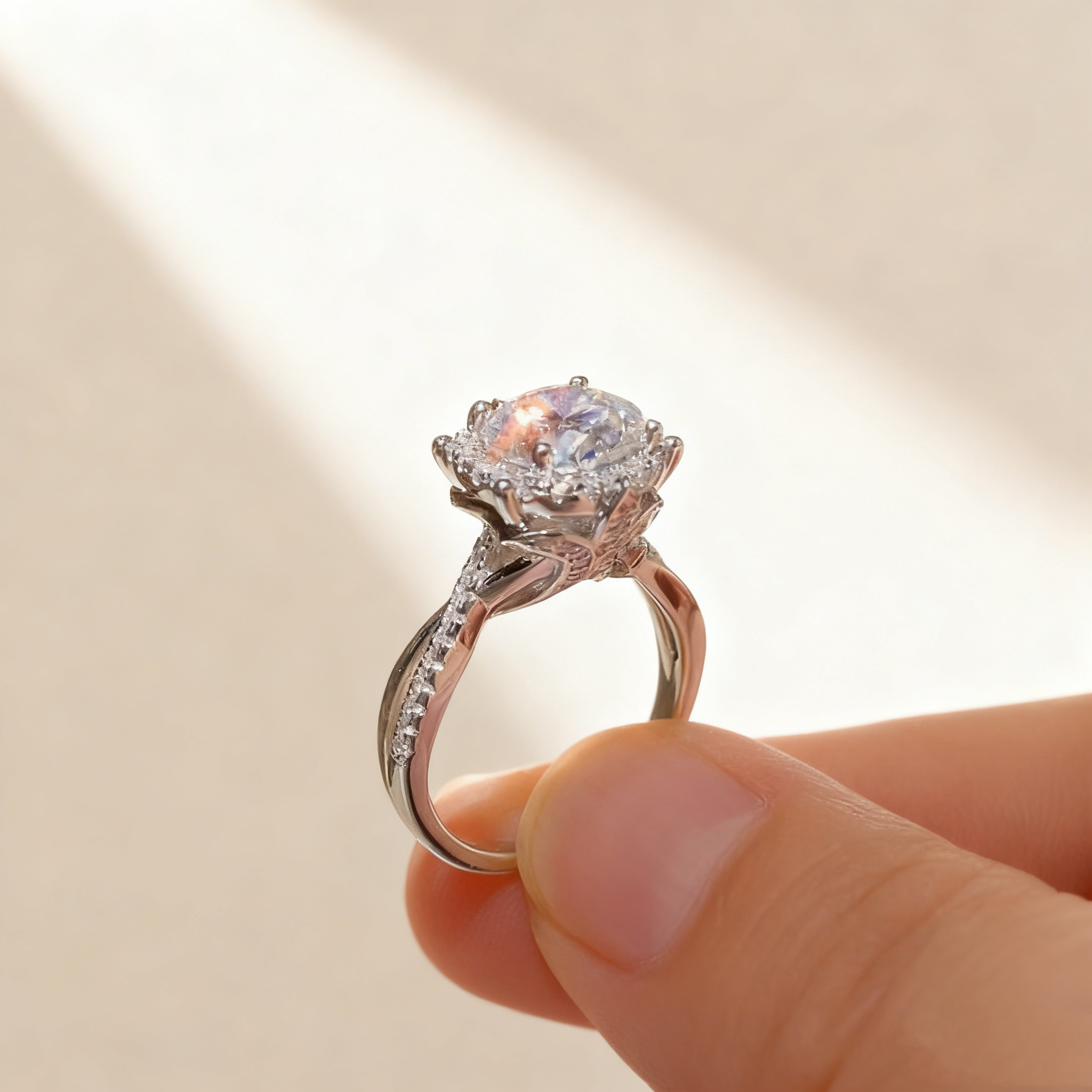 Royal Manor D Color Moissanite Ring