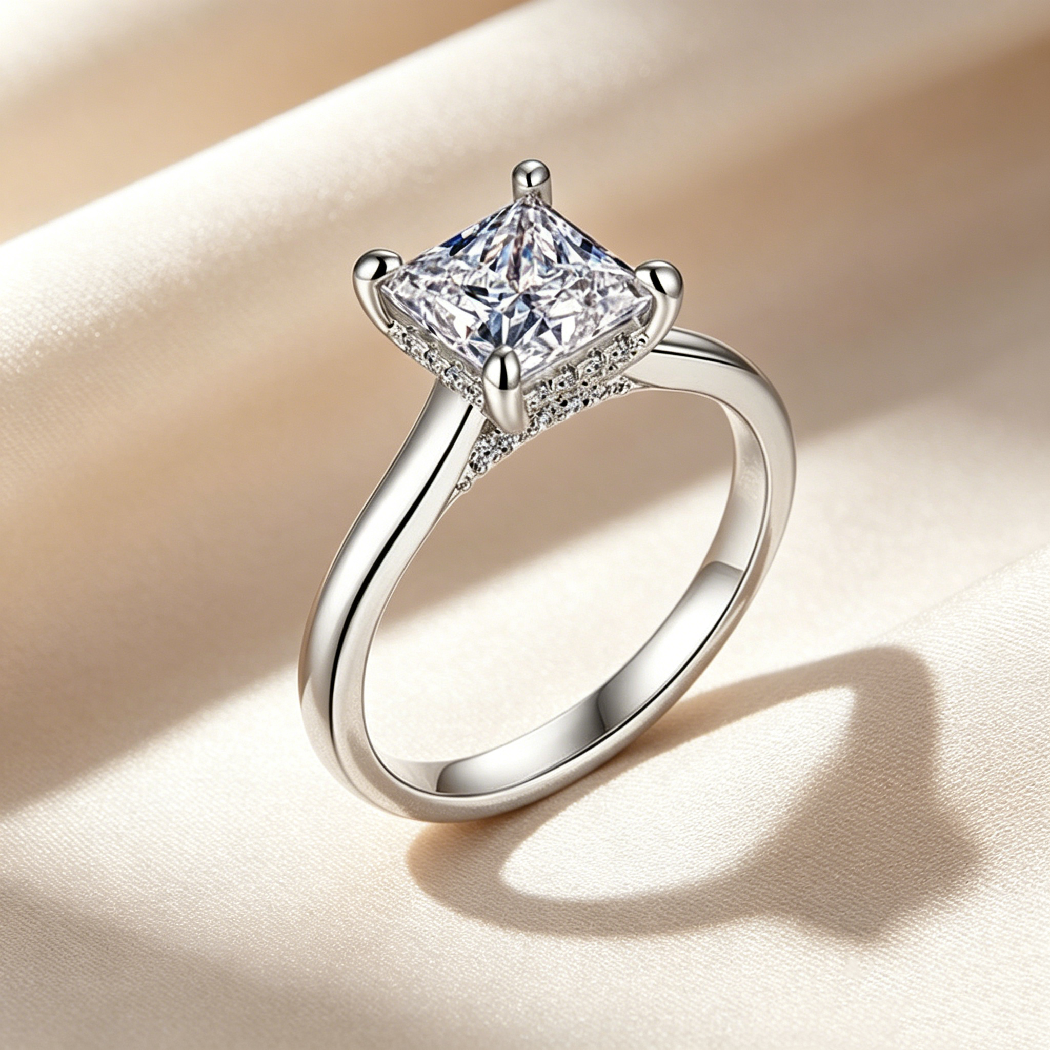 Princess Cut Moissanite Ring Set