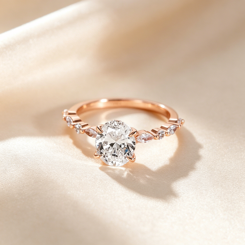 Aurora Oval Pavé Ring