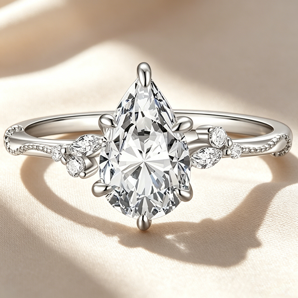 Vine Water Drop Garden Diamond Ring