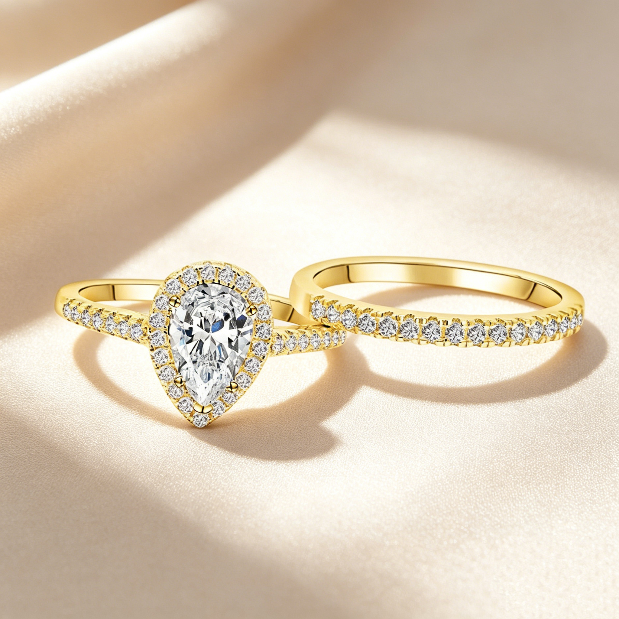 Grace Pear Halo Ring