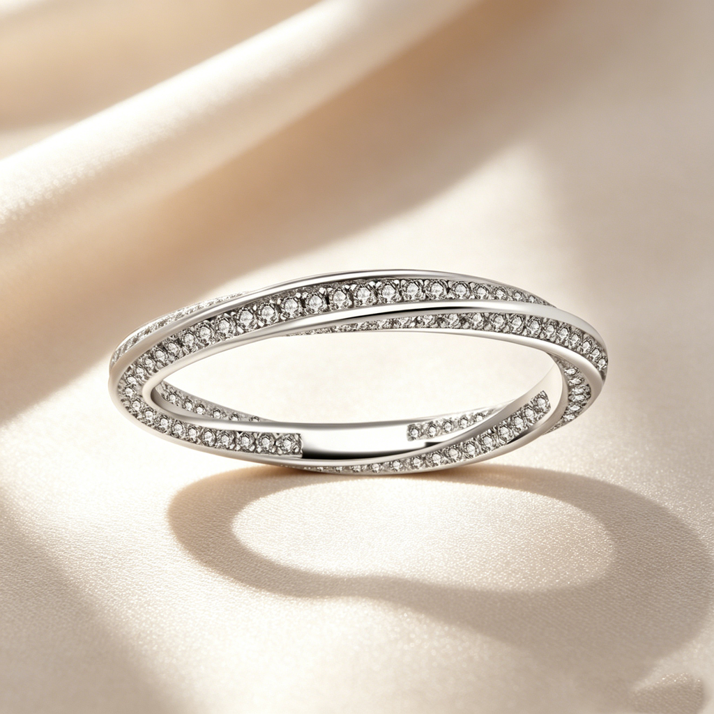 Twisted Intertwined Moissanite Band Ring