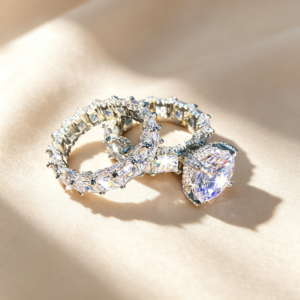 Round Stone Stackable Ring Set