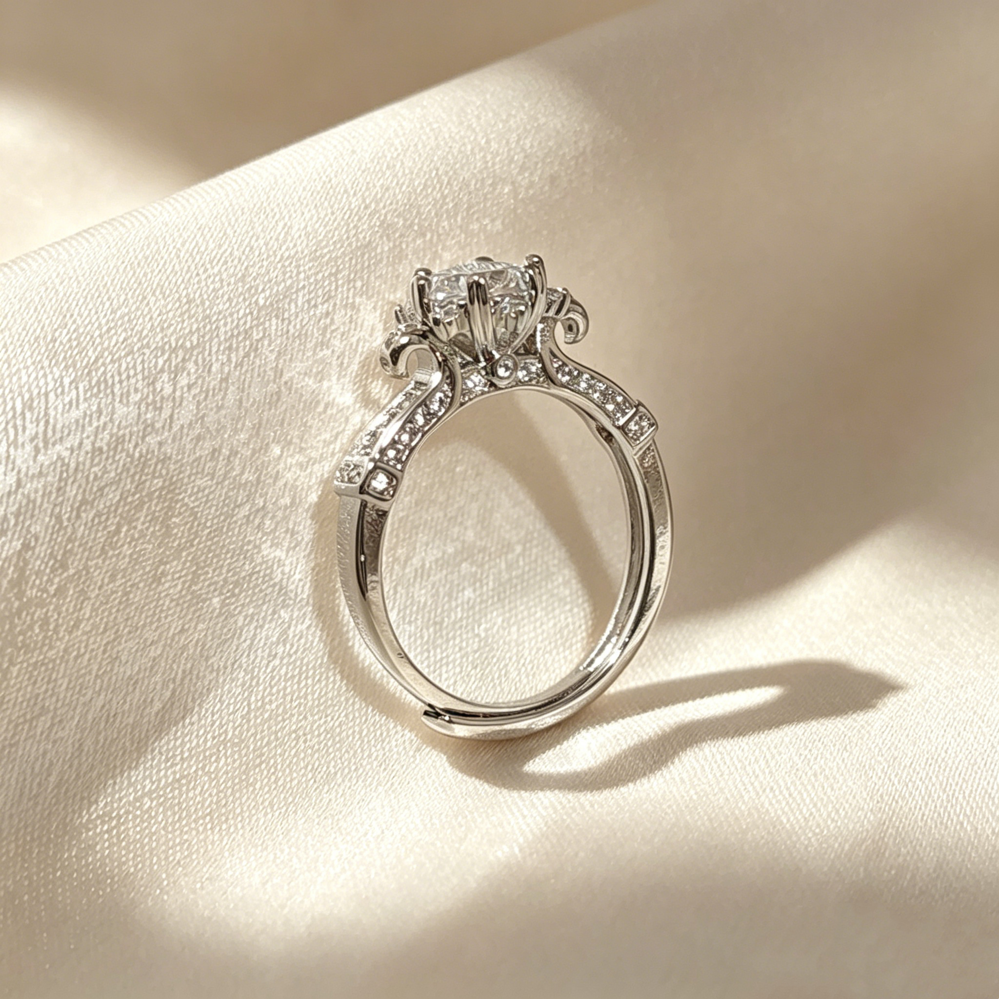 Snowflake Halo Moissanite Ring