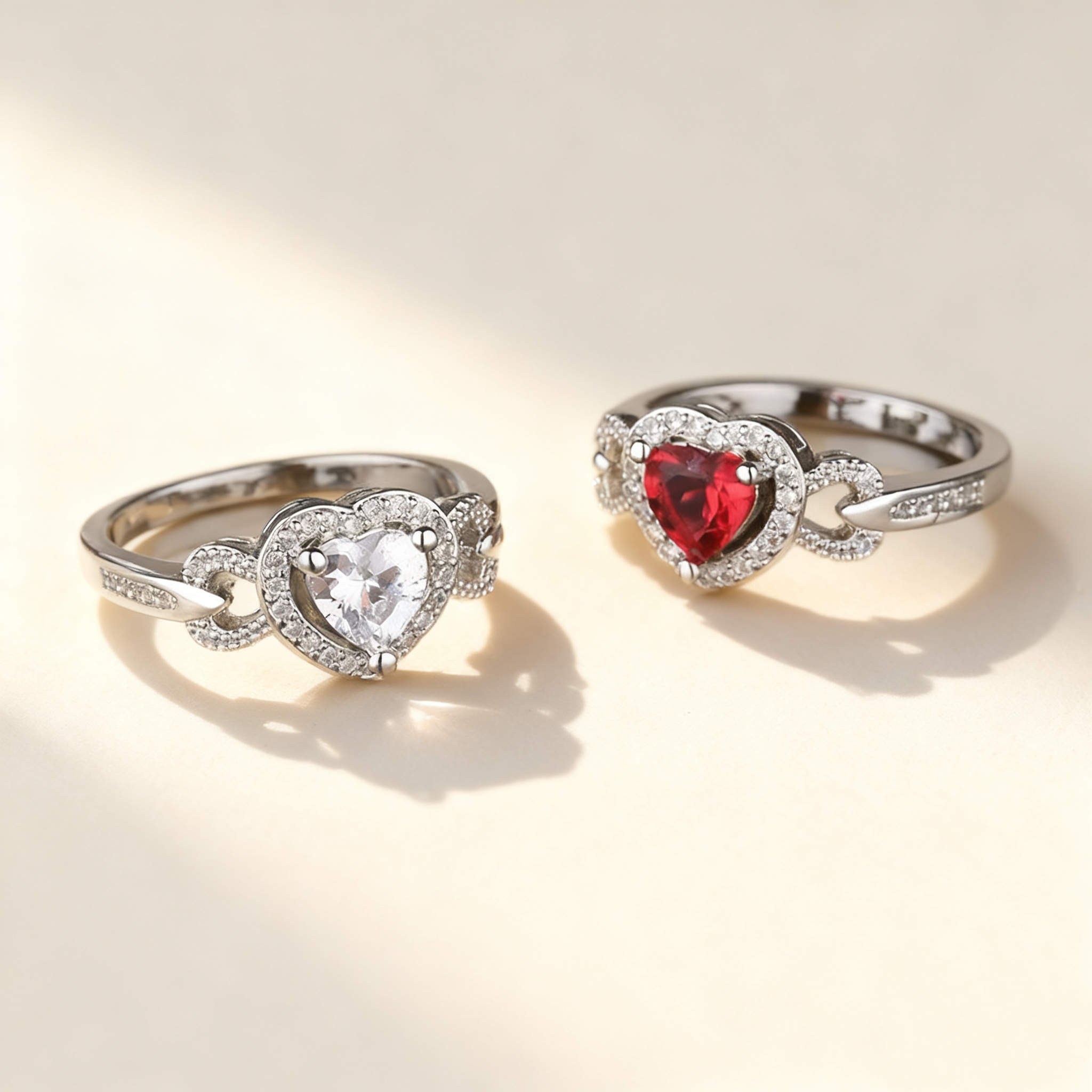 Heart-Cut Crystal Pavé Ring
