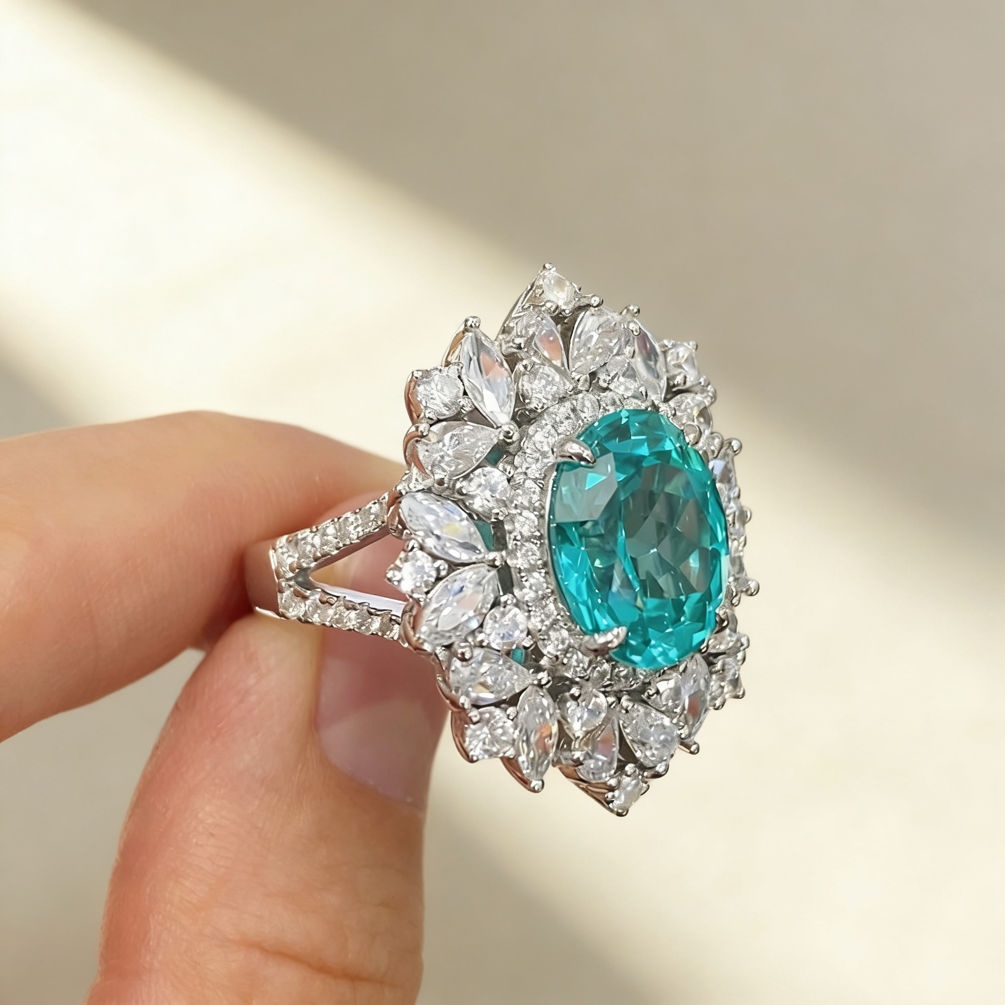 Paraiba Elegance Diamond Ring