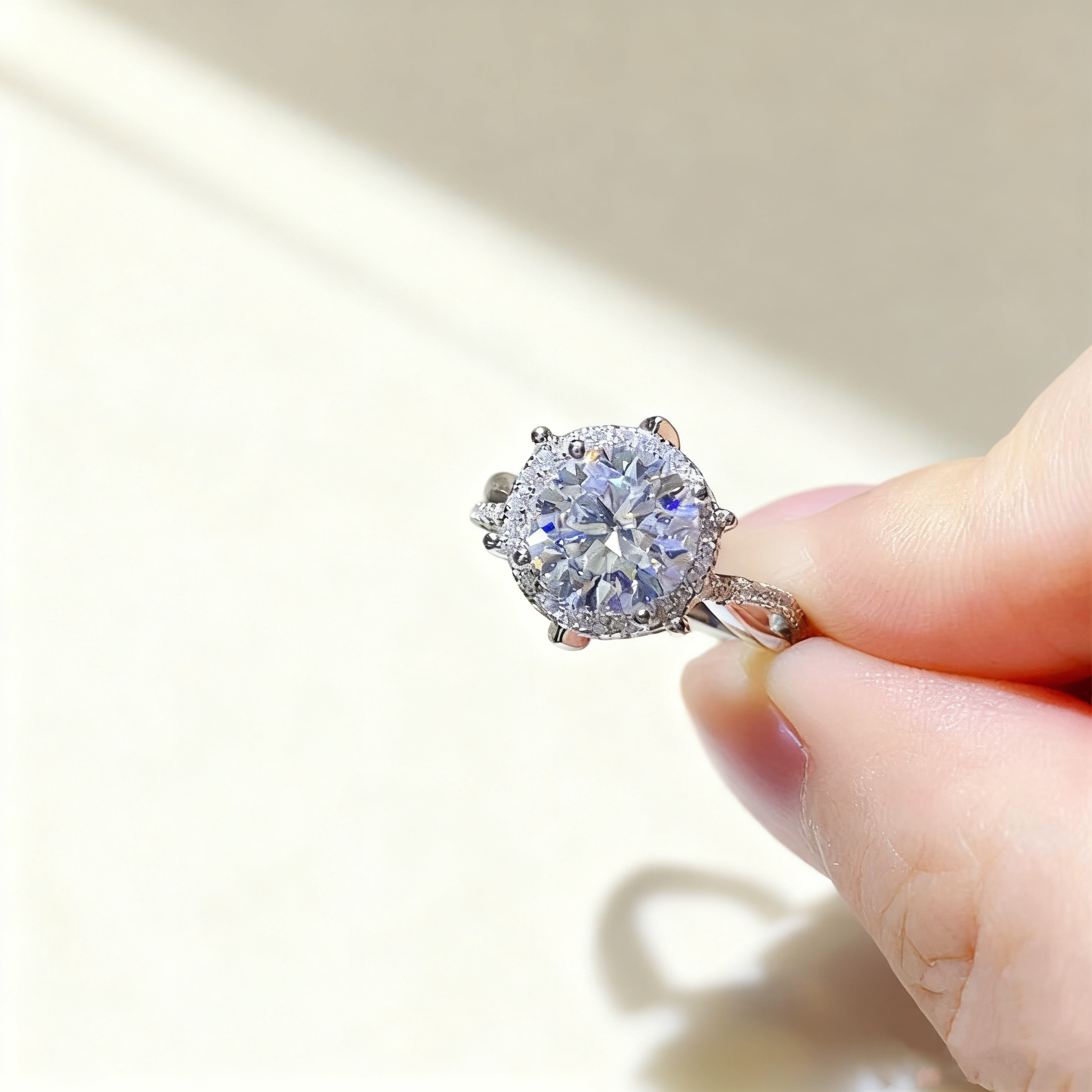 Royal Manor D Color Moissanite Ring