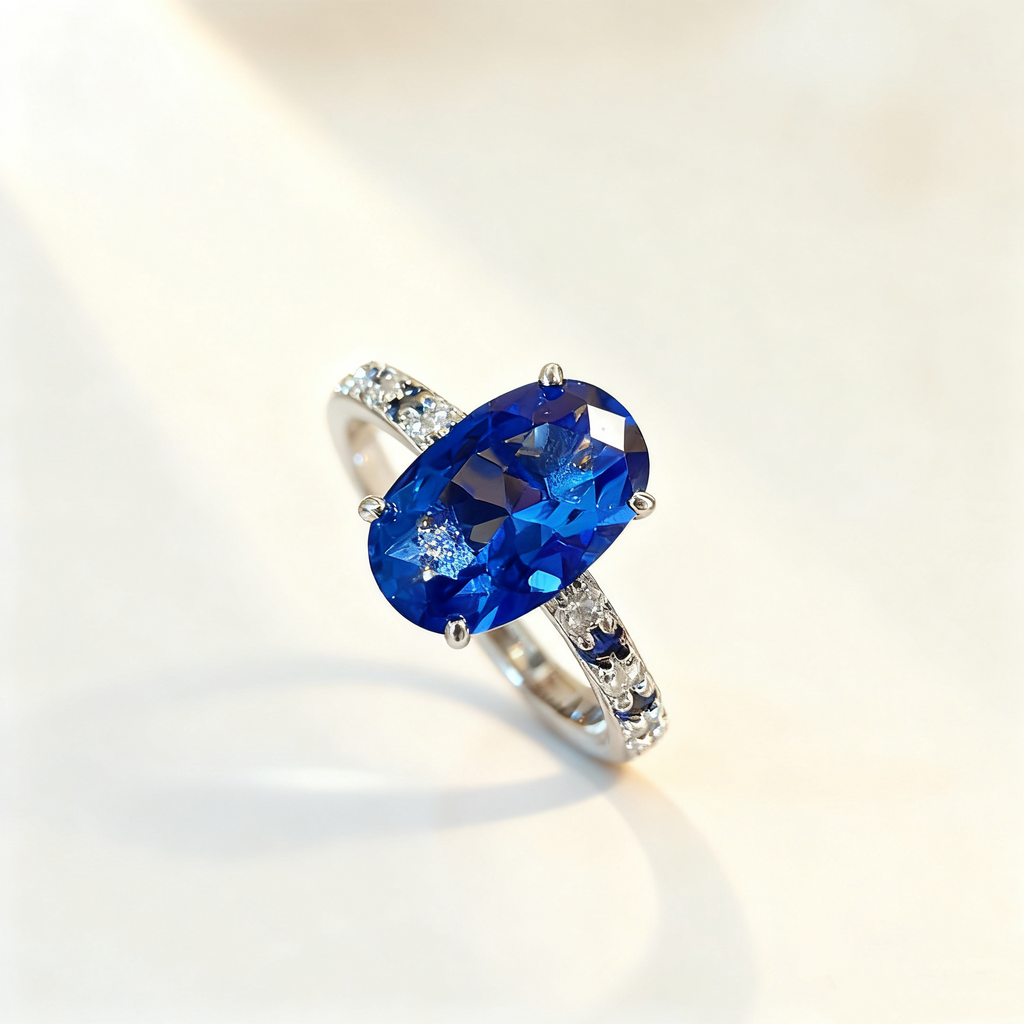 Ruby & Sapphire Pavé Ring Set