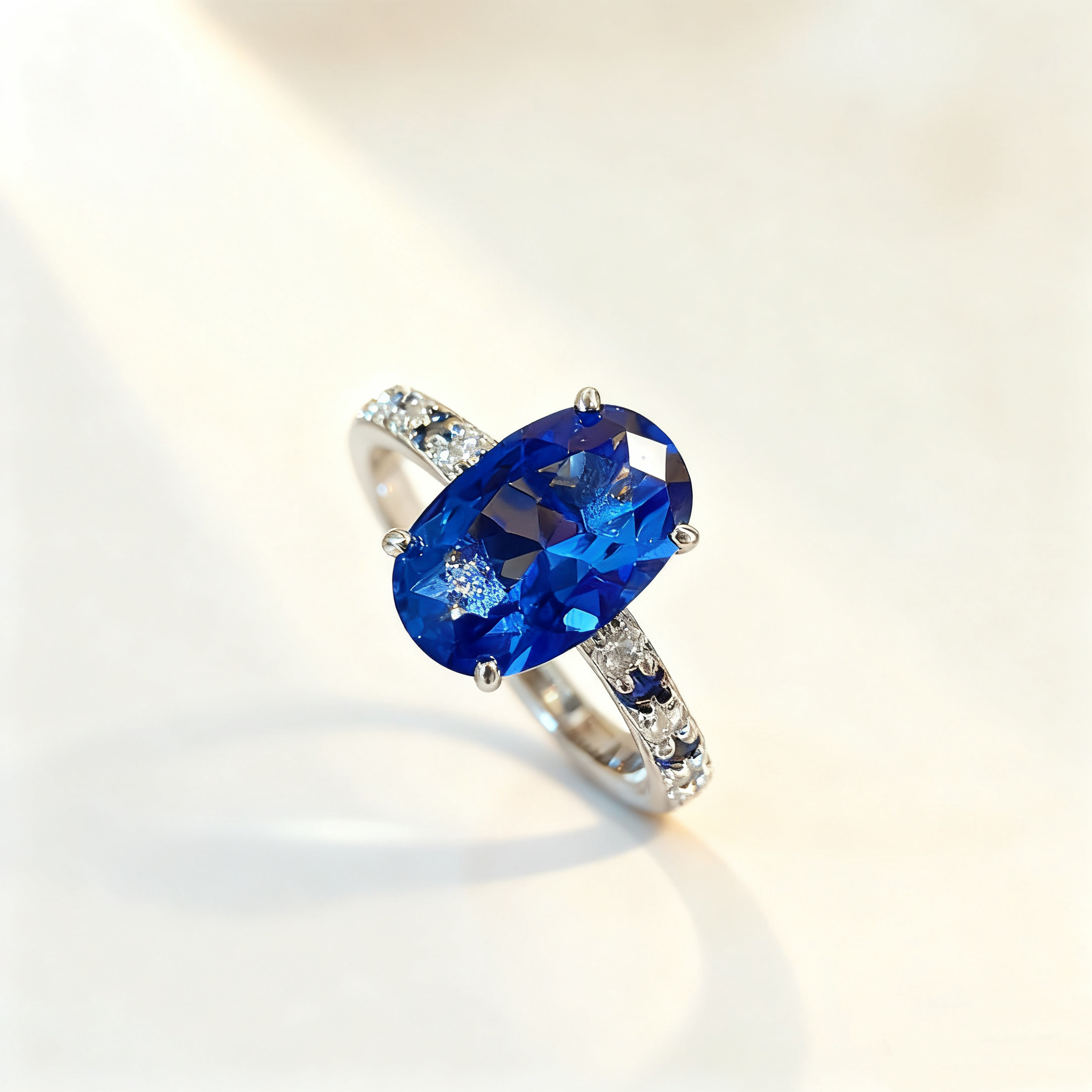 Ruby & Sapphire Pavé Ring Set