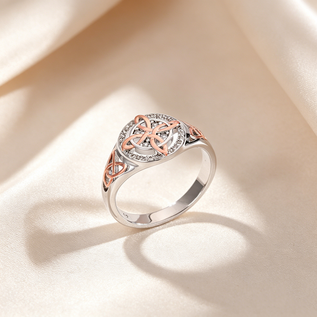 Witch Knot Moissanite Two-Tone Ring