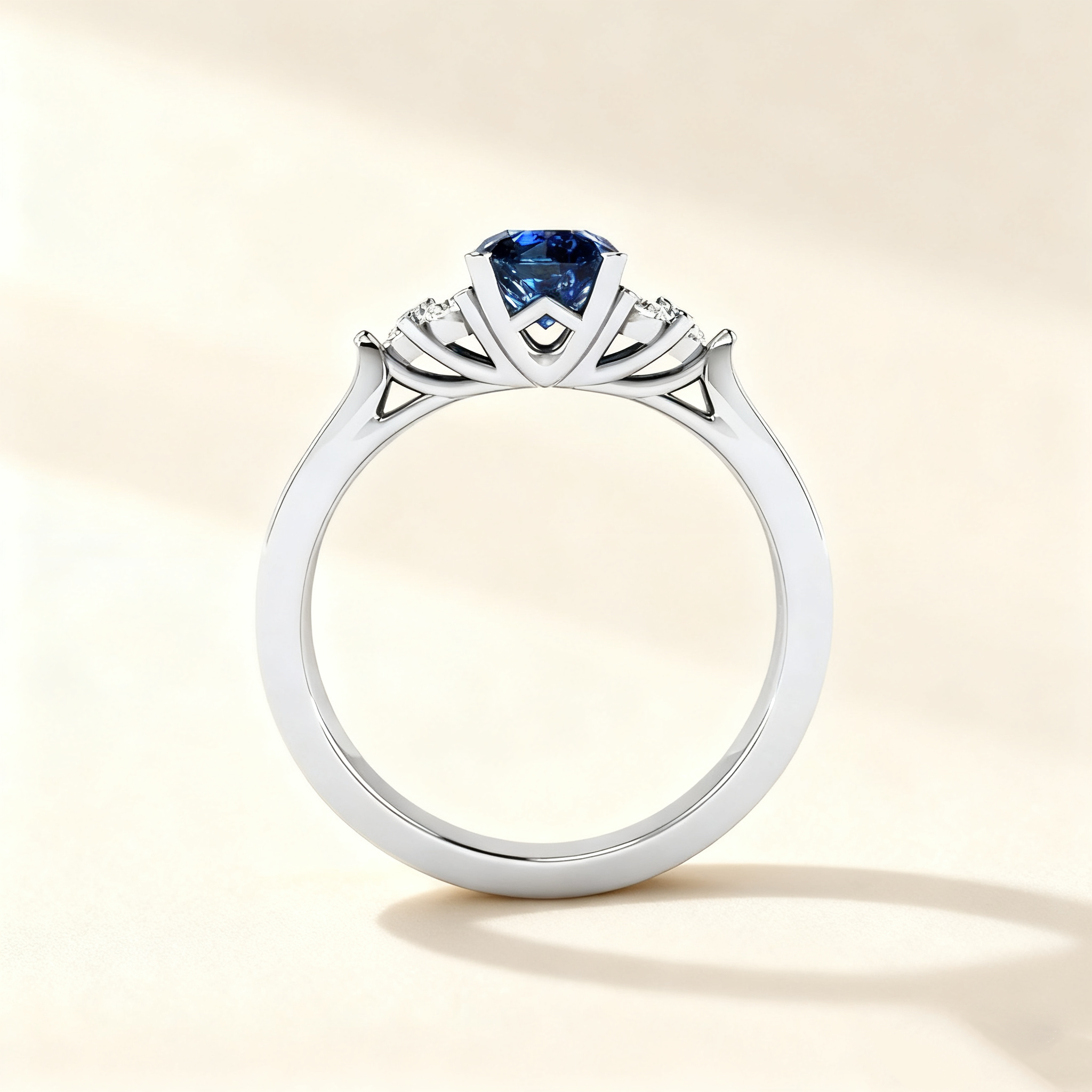 Blue Sapphire Pavé Ring