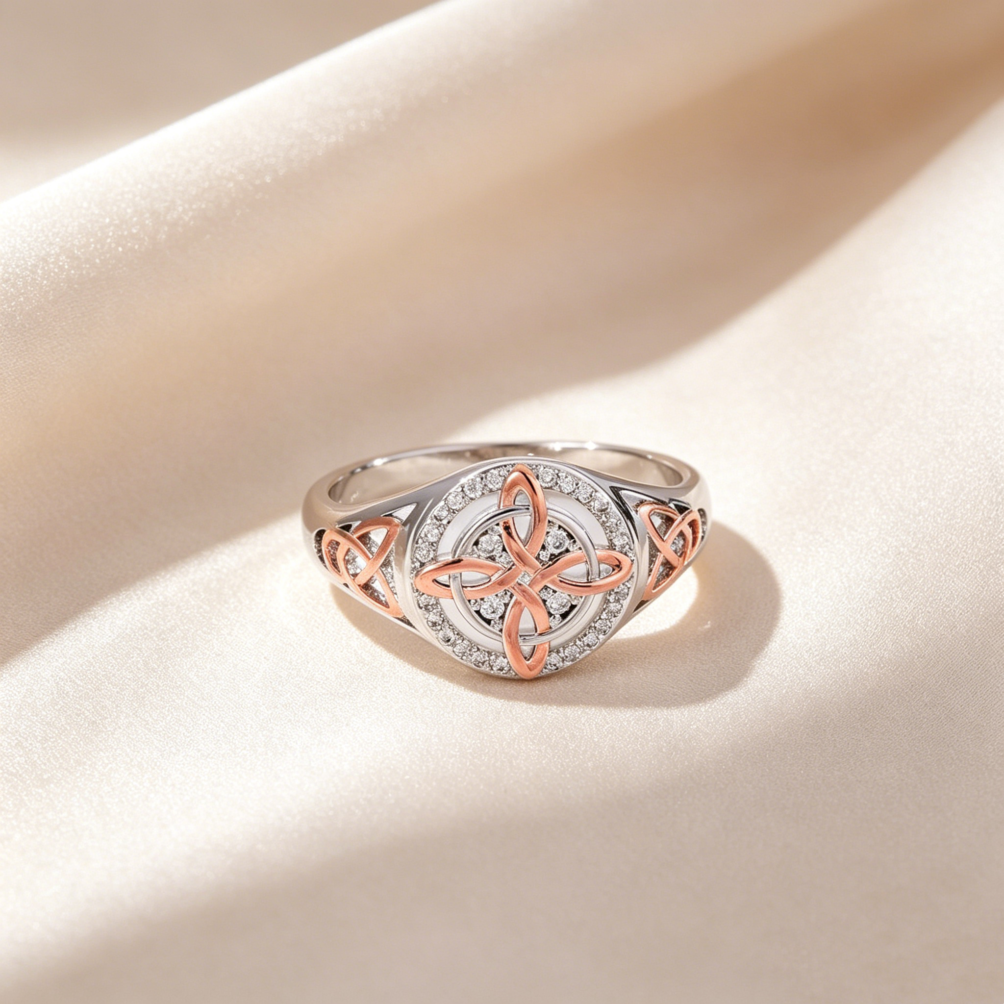 Witch Knot Moissanite Two-Tone Ring