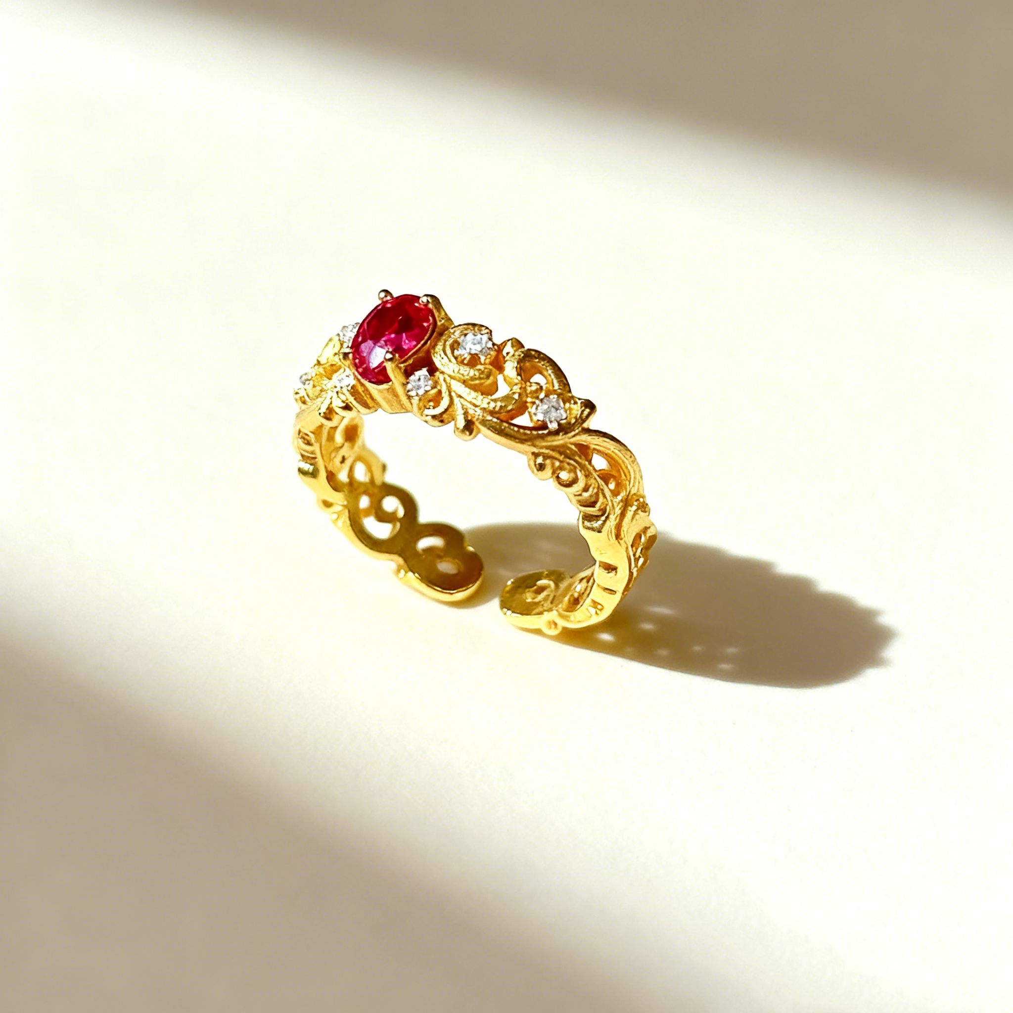 Vintage Filigree Ruby Ring
