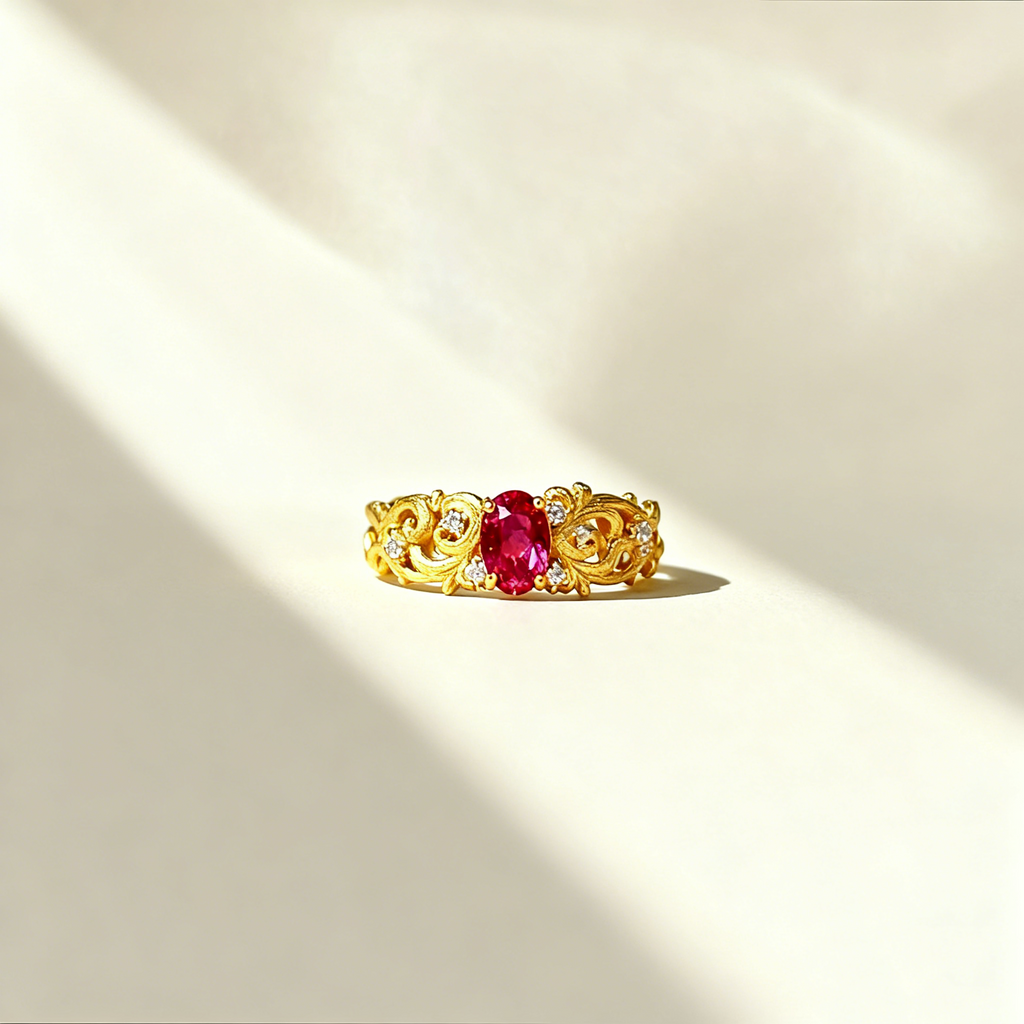 Vintage Filigree Ruby Ring