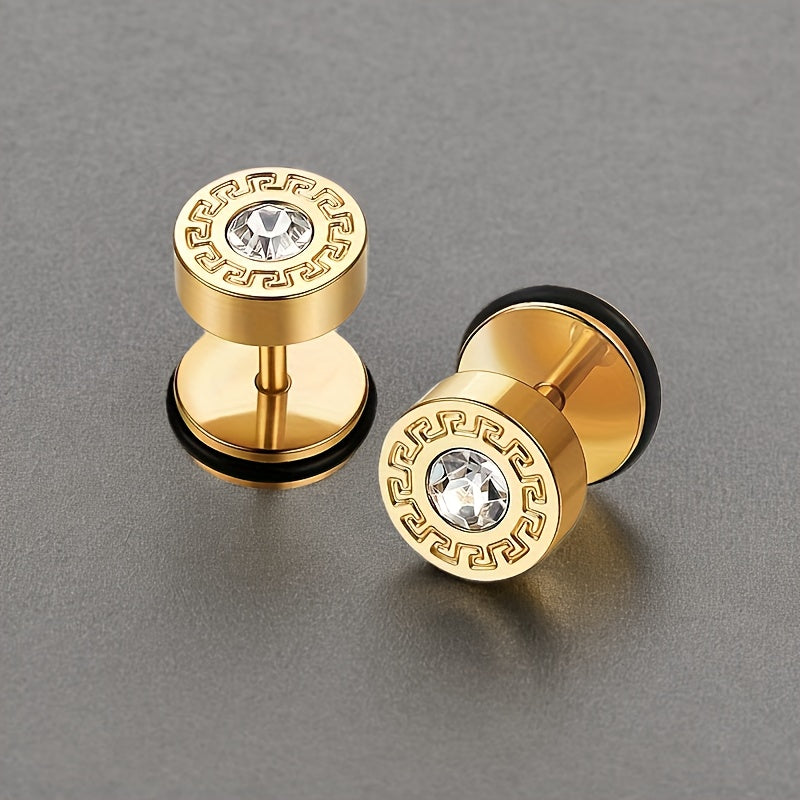 Theron Keyline Stud Earring | White Gold