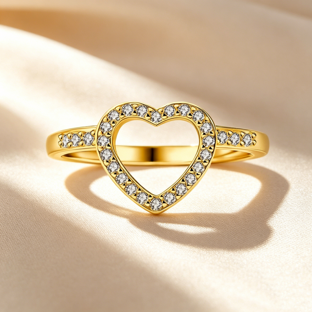 Stackable Heart Moissanite Ring Set
