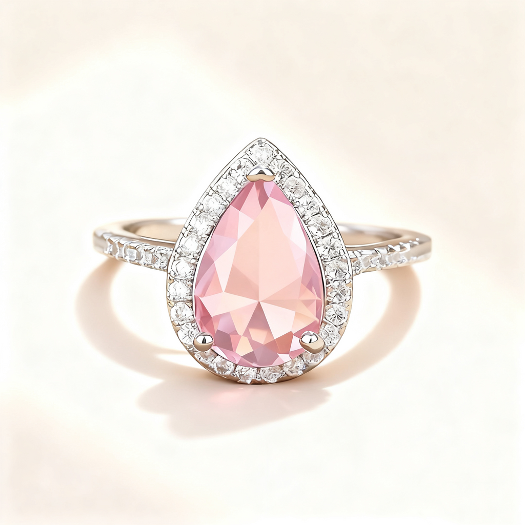 Pink Crystal Pavé Ring