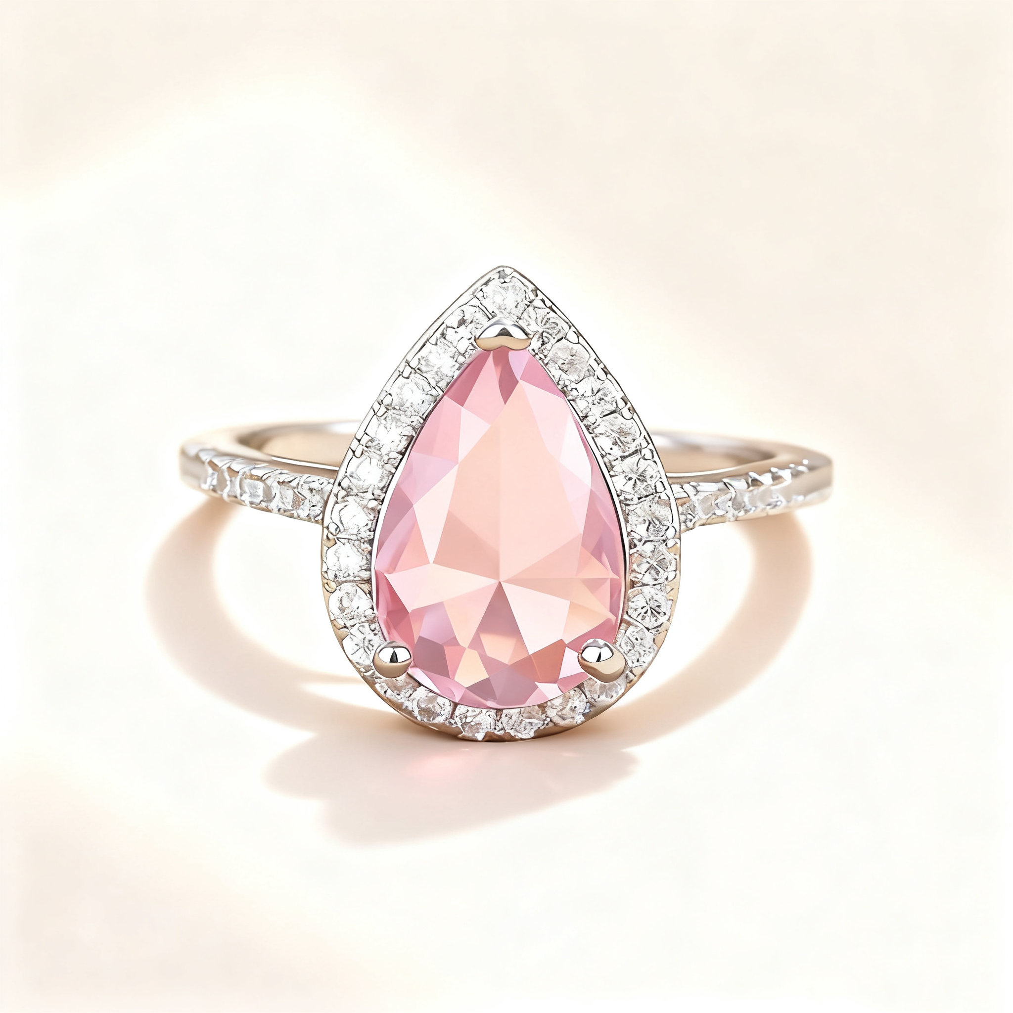 Pink Crystal Pavé Ring