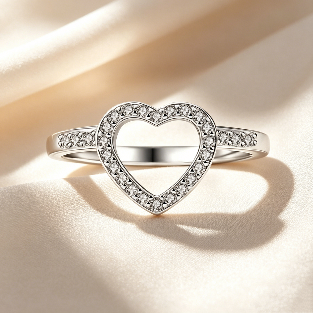 Stackable Heart Moissanite Ring Set