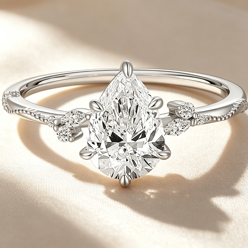 Vine Water Drop Garden Diamond Ring