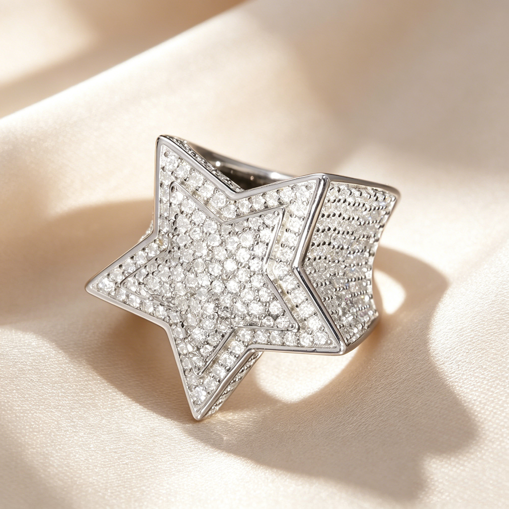 Luxury Five-Pointed Star Moissanite Ring