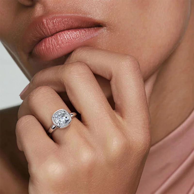 Bezel Solitaire Moissanite Ring Series
