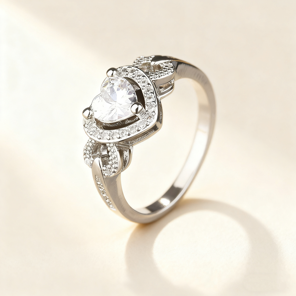 Heart-Cut Crystal Pavé Ring
