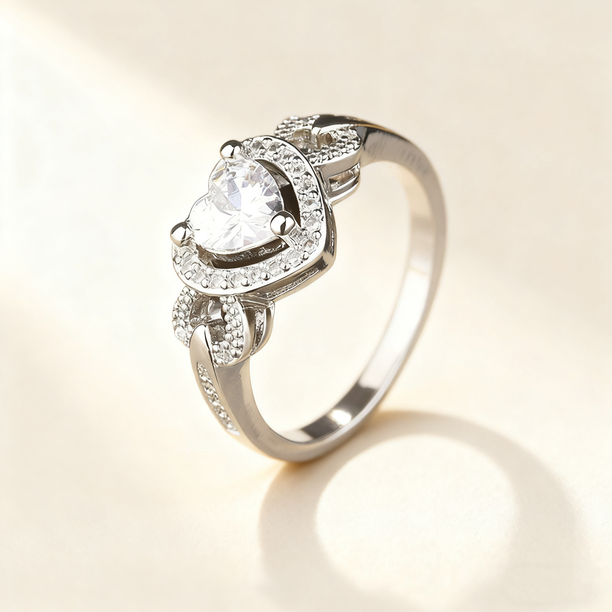Heart-Cut Crystal Pavé Ring