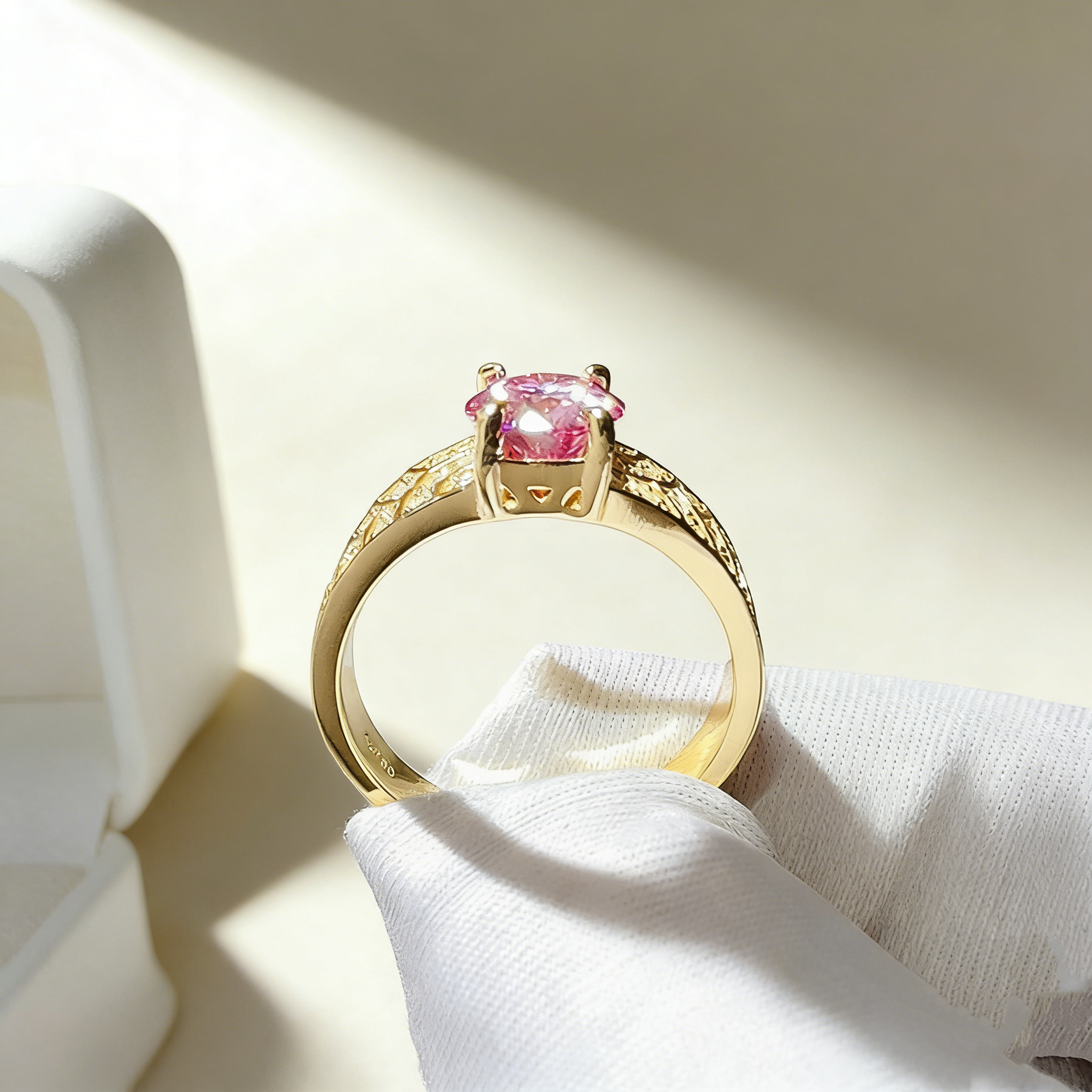 Pink Elegance Moissanite Ring