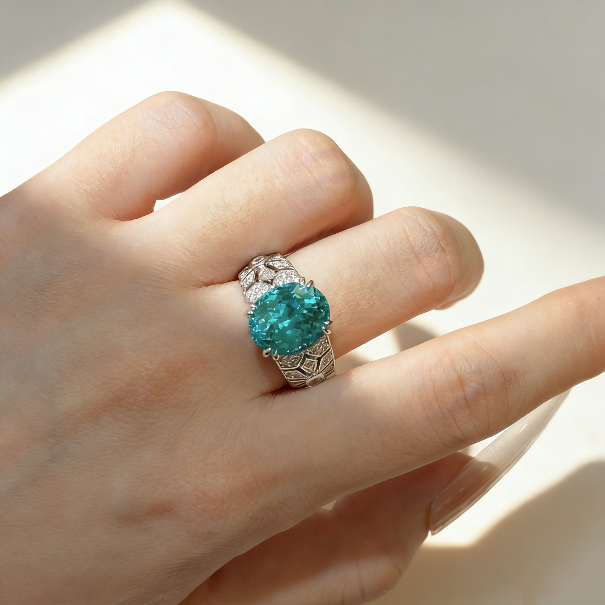 Oval-Cut Gemstone Ring